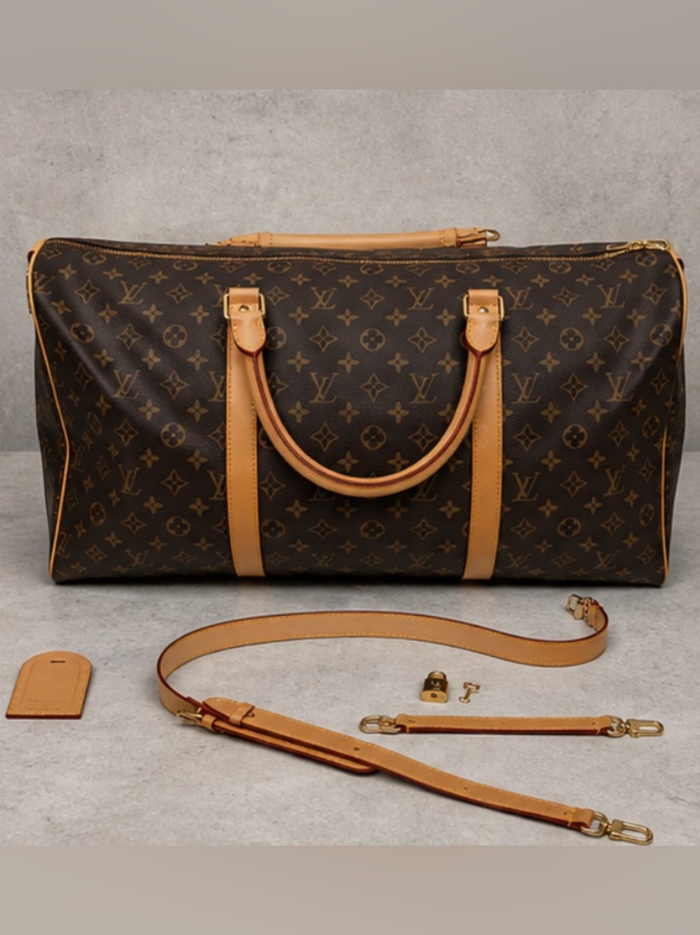 Louis Vuitton Brown Monogram Keepall 50 Travel Duffel